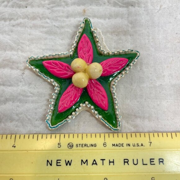 Handcrafted Mexican Folk Art Ornaments Set Of 3 - Donkey Fish & Star Design With - Picture 11 of 11